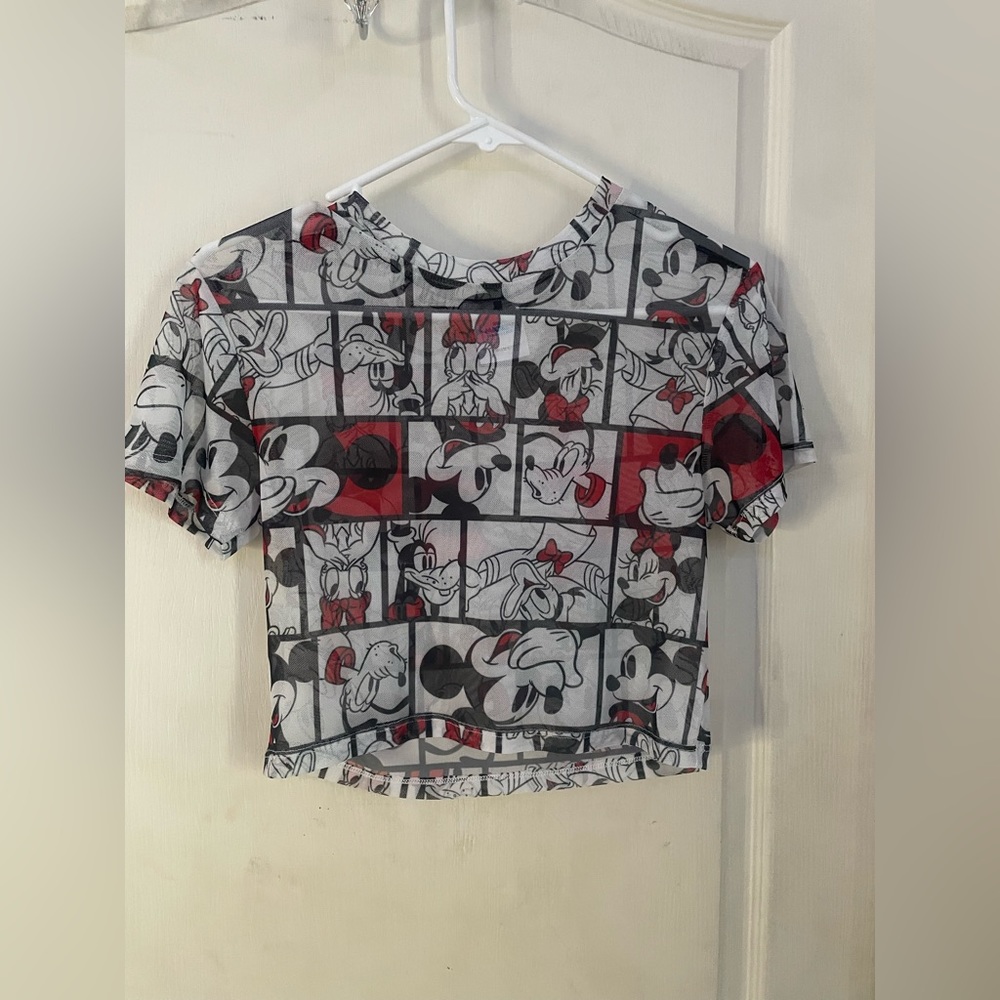 see-through Minnie & Mickey Mouse shirt